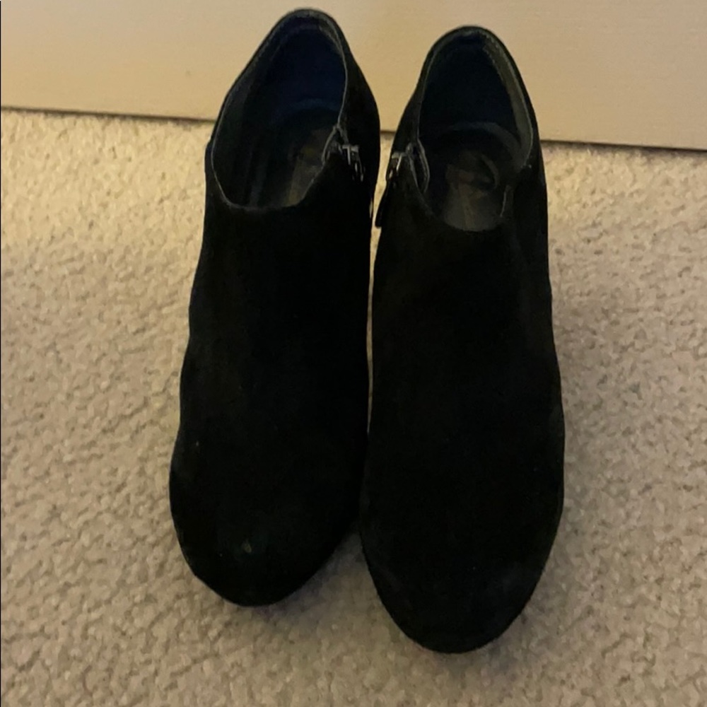 Bata Black Suede Ankle Boots